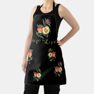 Black Peaches   Name Cooking Kitchen Apron