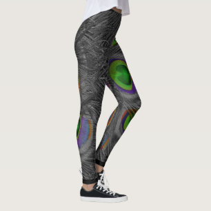 Black Peacock Leggings with colour