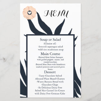Black Pearl Watusi Tacao Wedding Menu