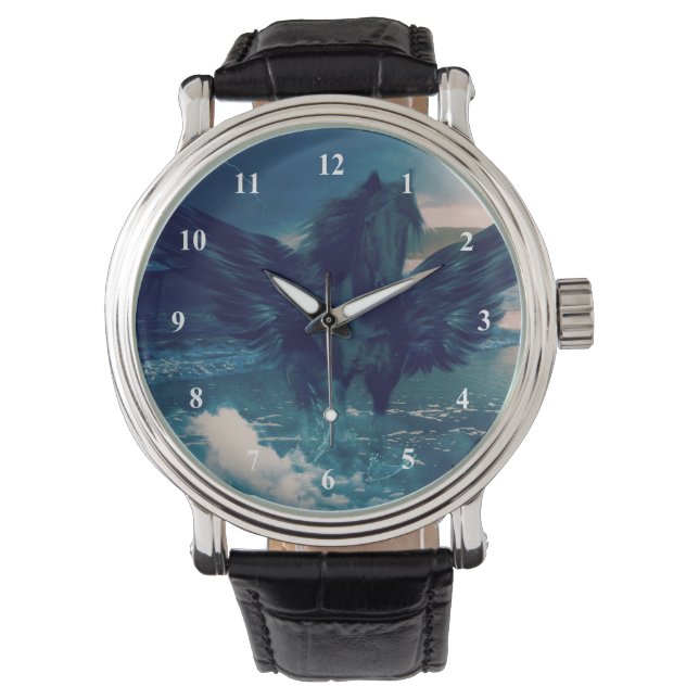 Black Pegasus Emerging From The Sea Watch (Front)