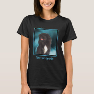 Black Pekingese Blue Swirls Dog Art Personalized T-Shirt
