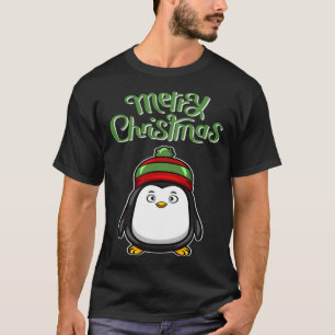 Black Penguin Costume Kids Merry Christmas For Gir T-Shirt