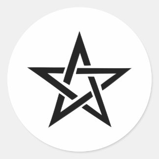 black pentacle pentagram devil 666 classic round sticker