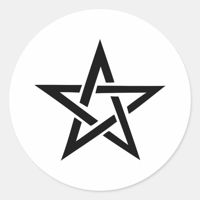 black pentacle pentagram devil 666 classic round sticker (Front)