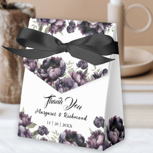 Black Peonies Floral Vintage Gothic Wedding Favor Box