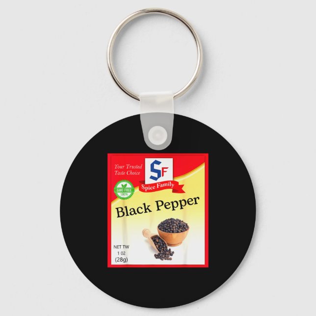 Black Pepper Condiment Costume Holiday Sce Group C Keychain (Front)