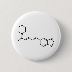 Black Pepper Piperine Molecular Chemical Formula 2 Inch Round Button