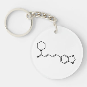 Black Pepper Piperine Molecular Chemical Formula Keychain