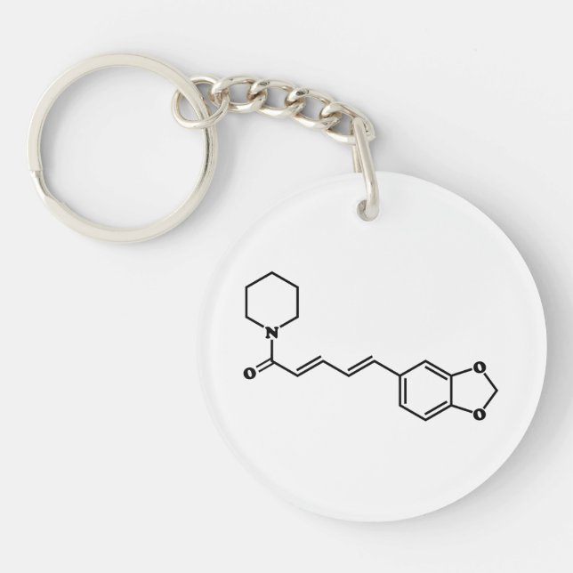 Black Pepper Piperine Molecular Chemical Formula Keychain (Front)