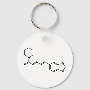 Black Pepper Piperine Molecular Chemical Formula Keychain
