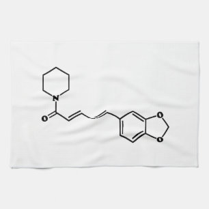 Black Pepper Piperine Molecular Chemical Formula Kitchen Towel
