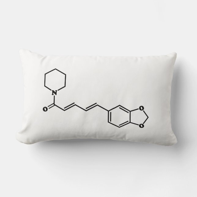 Black Pepper Piperine Molecular Chemical Formula Lumbar Pillow (Front)