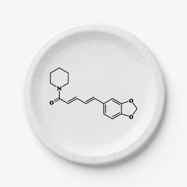 Black Pepper Piperine Molecular Chemical Formula Paper Plate (Front)