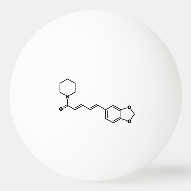 Black Pepper Piperine Molecular Chemical Formula Ping Pong Ball (Front)