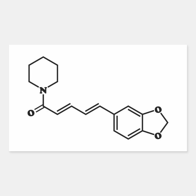 Black Pepper Piperine Molecular Chemical Formula Sticker (Front)