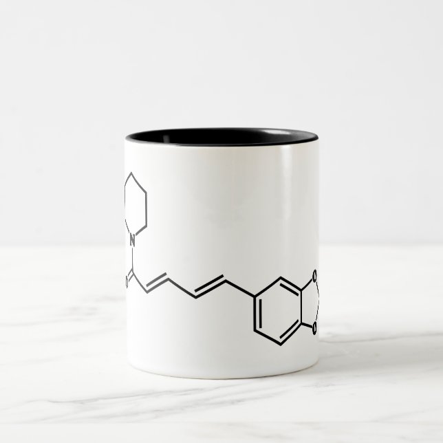 Black Pepper Piperine Molecular Chemical Formula Two-Tone Coffee Mug (Center)