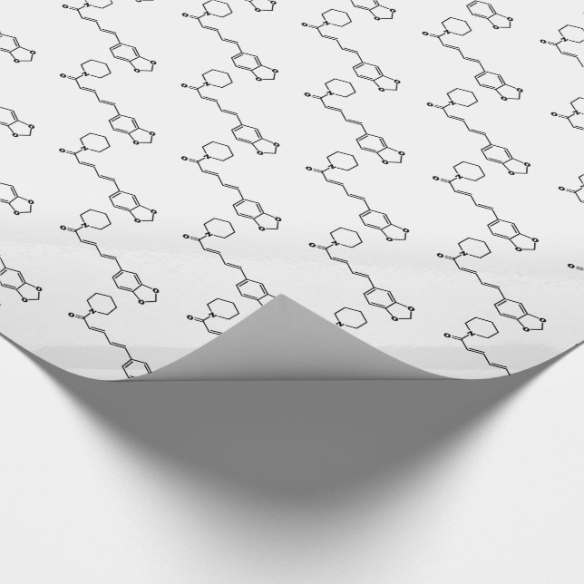 Black Pepper Piperine Molecular Chemical Formula Wrapping Paper (Corner)