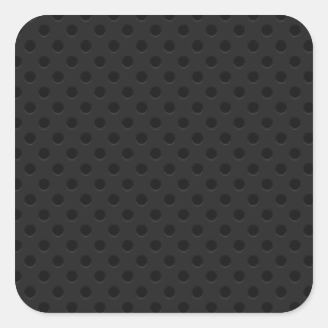 Black Perforated Pinhole Fibre Square Sticker (Front)