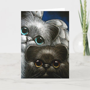 BLACK PERSIAN CAT & ANGEL CUSTOMIZE CARD