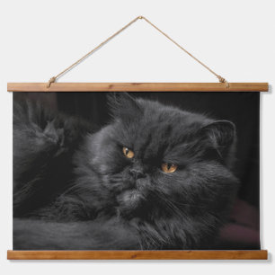 Black Persian Cat Hanging Tapestry