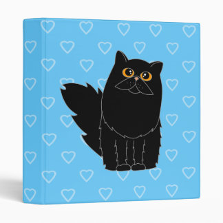 Black Persian Cat Heart Binder