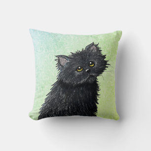 Black Persian Cat Throw Pillow