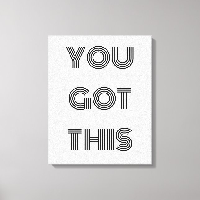 Black Personalised YOU GOT THIS Motivational   Can Canvas Print (Front)