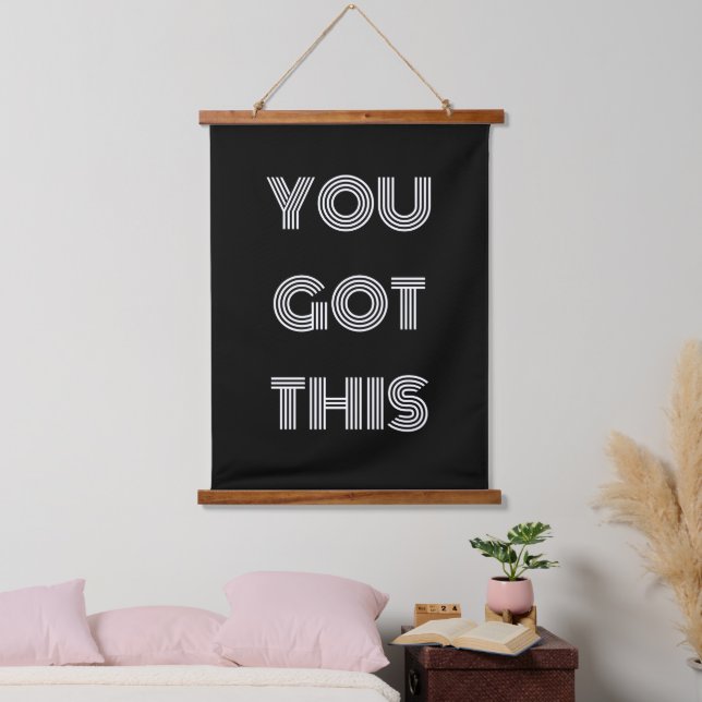 Black Personalised YOU GOT THIS Motivational  Post Hanging Tapestry (Bedroom)
