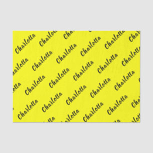 Black Personalize Name   Neon Yellow Colour Tissue Paper