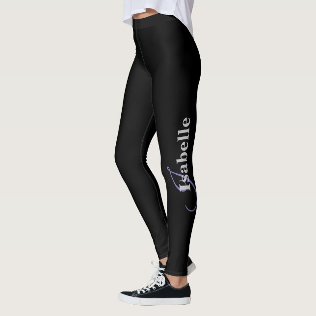 Black Personalized Apparel Leggings (Left)