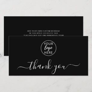 Black Personalized Business Thank You Card