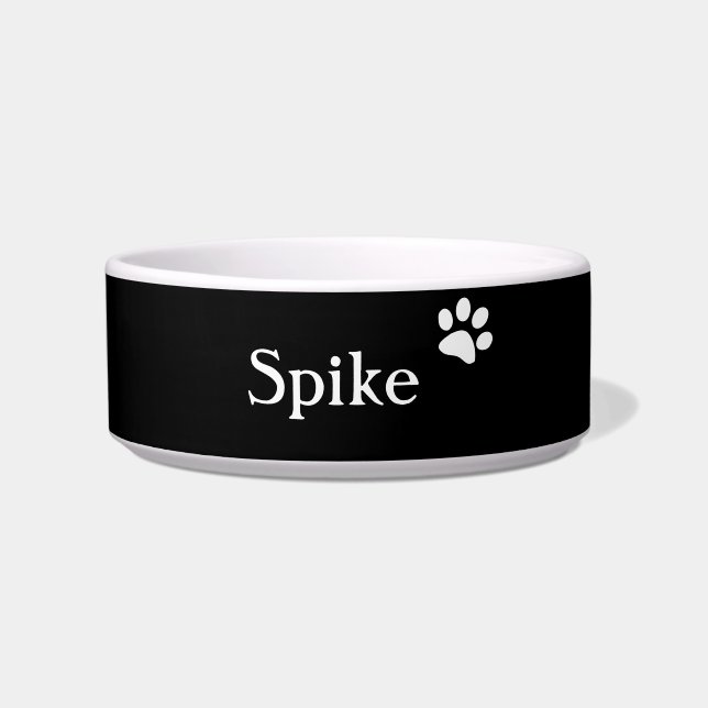 Black  | Personalized Cat Dish (Front)