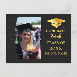 Black Personalized Congratulations Class Of 2023 Postcard