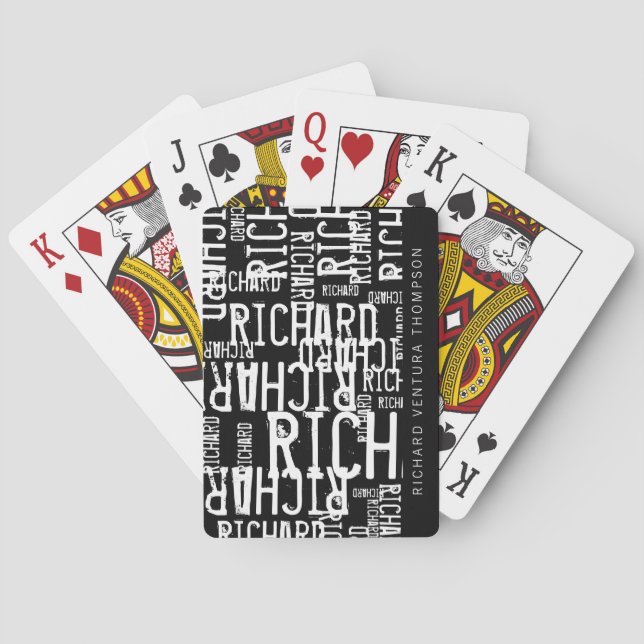 Black personalized deck of playing cards (Back)