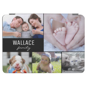 Black Personalized Family photo collage iPad Air Cover