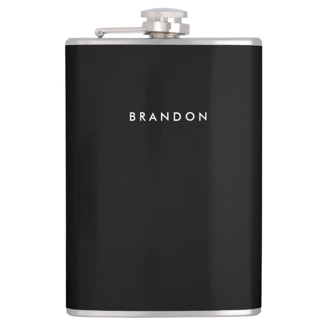 Black Personalized Flasks For Men 8oz (Front)