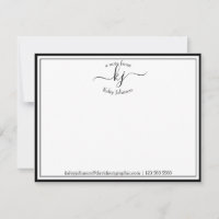 Black Personalized | From The Desk Of Note Card