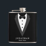 Black Personalized Groomsman Vinyl Wrapped Flask<br><div class="desc">Black Personalized Groomsman Vinyl Wrapped Flask</div>