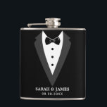 Black Personalized Groomsman Vinyl Wrapped Flask<br><div class="desc">Black Personalized Groomsman Vinyl Wrapped Flask</div>