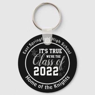 Black Personalized High School Class of 2022  Keychain