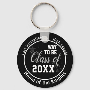 Black Personalized High School Class of 2023 Keychain
