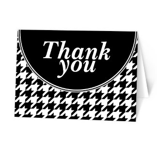 Black Personalized Houndstooth Thank You cards