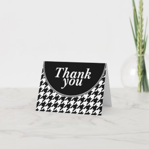 Black Personalized Houndstooth Thank You cards