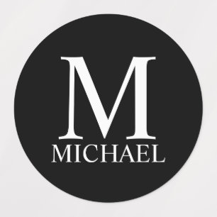Black Personalized Monogram and Name