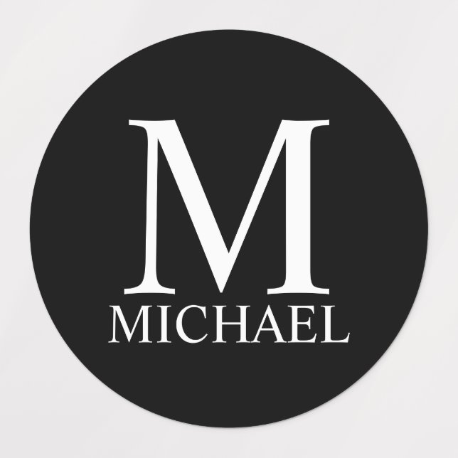Black Personalized Monogram and Name (Design 1)