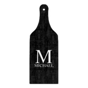 Black Personalized Monogram and Name Cutting Board