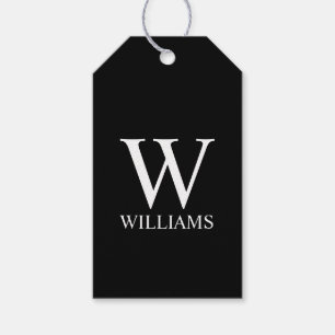 Black Personalized Monogram and Name Gift Tags