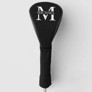 Black Personalized Monogram and Name Golf Head Cover