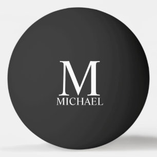 Black Personalized Monogram and Name Ping Pong Ball