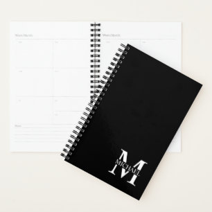 Black Personalized Monogram and Name Planner